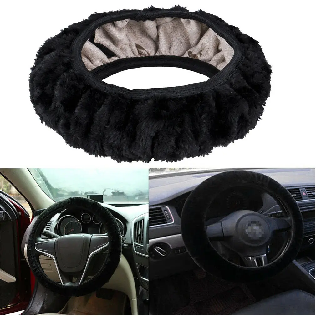 

oft Warm Plush Covers Car Steering Wheel Cover Car-styling Pearl Velvet Auto Decoration Winter