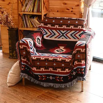 

National Style Geometry Throw Blanket Slipcover Cobertor for Plane Travel Bed Supplies