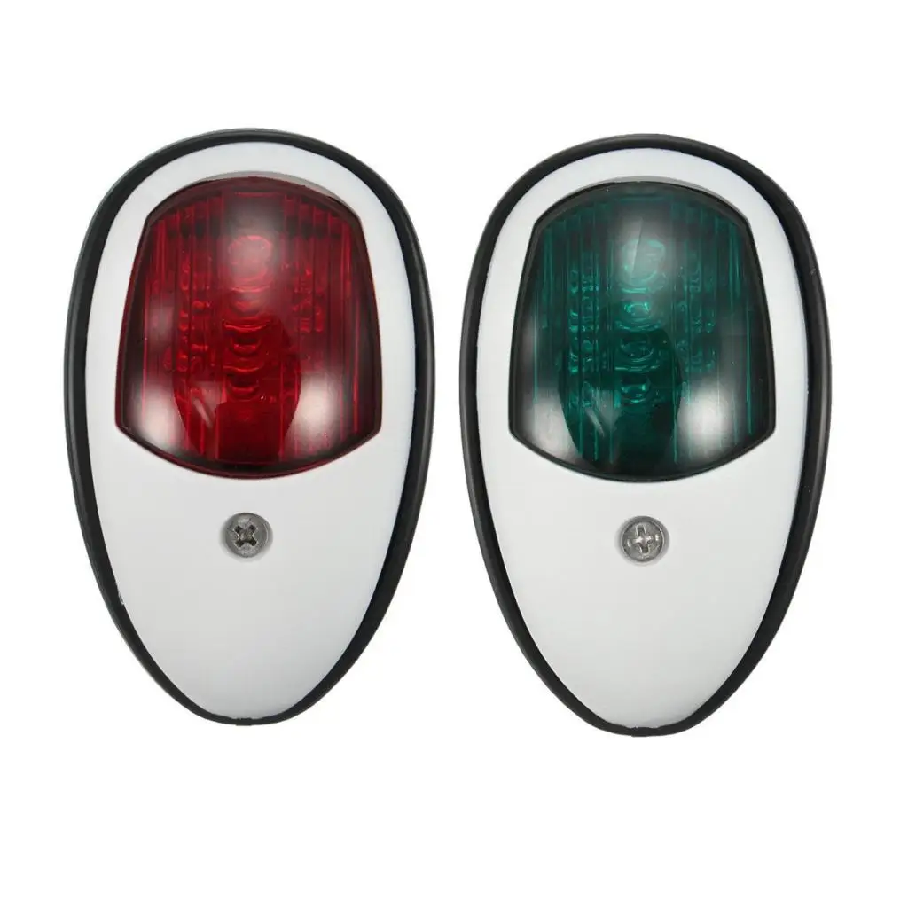 

2 Pieces Boat Red Green LED Navigation Lights Maritime Port Starboard UV stabilised high polished white plastic housings