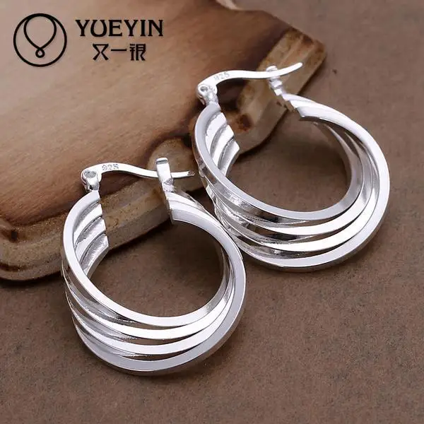 

New arrival brand silver earring 4 layers overlap fashion style ear ring for women fashion jewelry