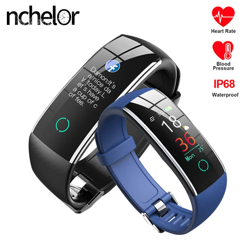 

Smart Fitness Tracker Band Heart Rate Monitor Watch Women Men Blood Pressure Measurement Wristband Color Screen Bracelet
