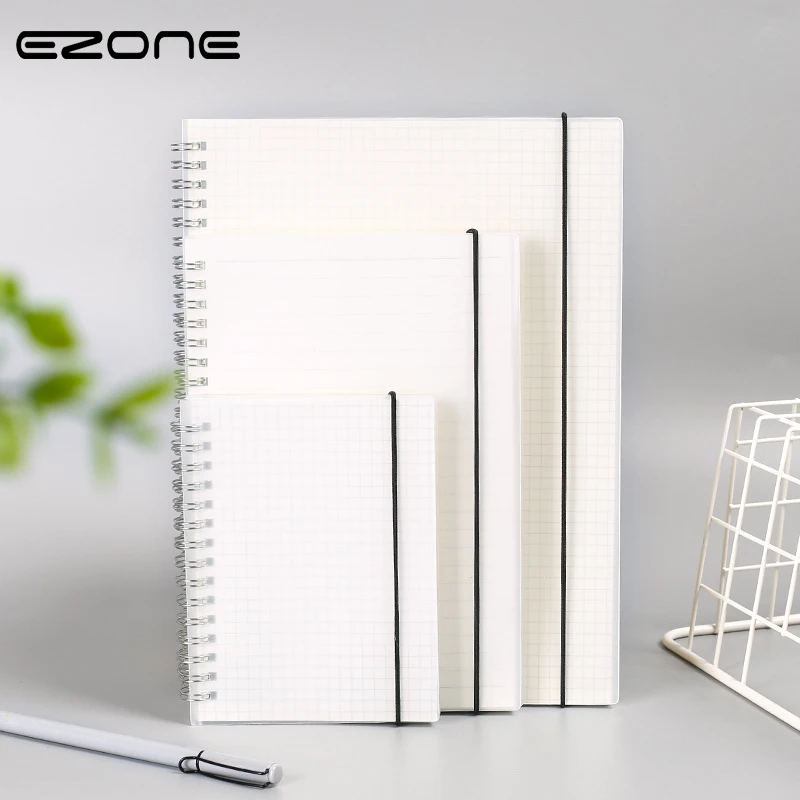 

EZONE 1PC Spiral Notebook Line Dot Blank Grid Paper Journal Diary Sketchbook For School Office Supply Stationery Lock By String