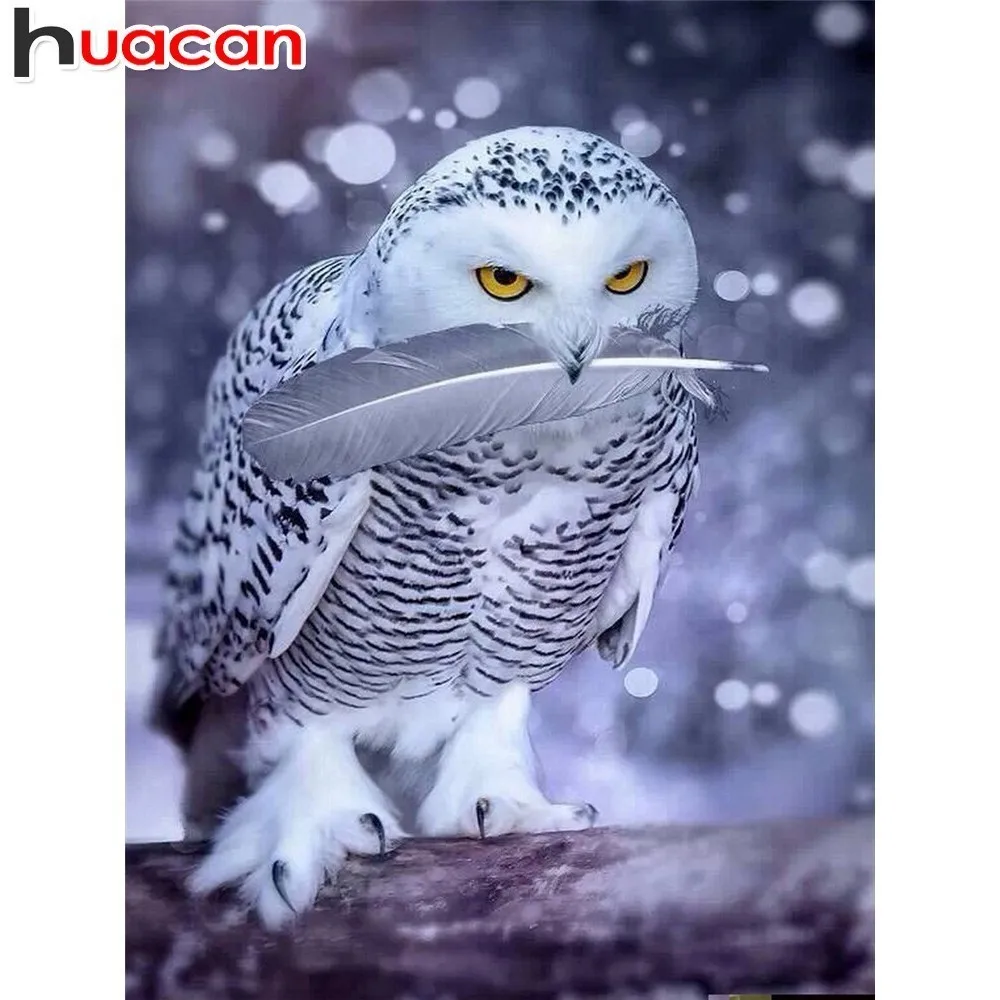 

HUACAN 5D DIY Diamond Painting Full Drill Square Diamond Embroidery Animals Picture Of Rhinestones Decor Home Diamond Mosaic Owl
