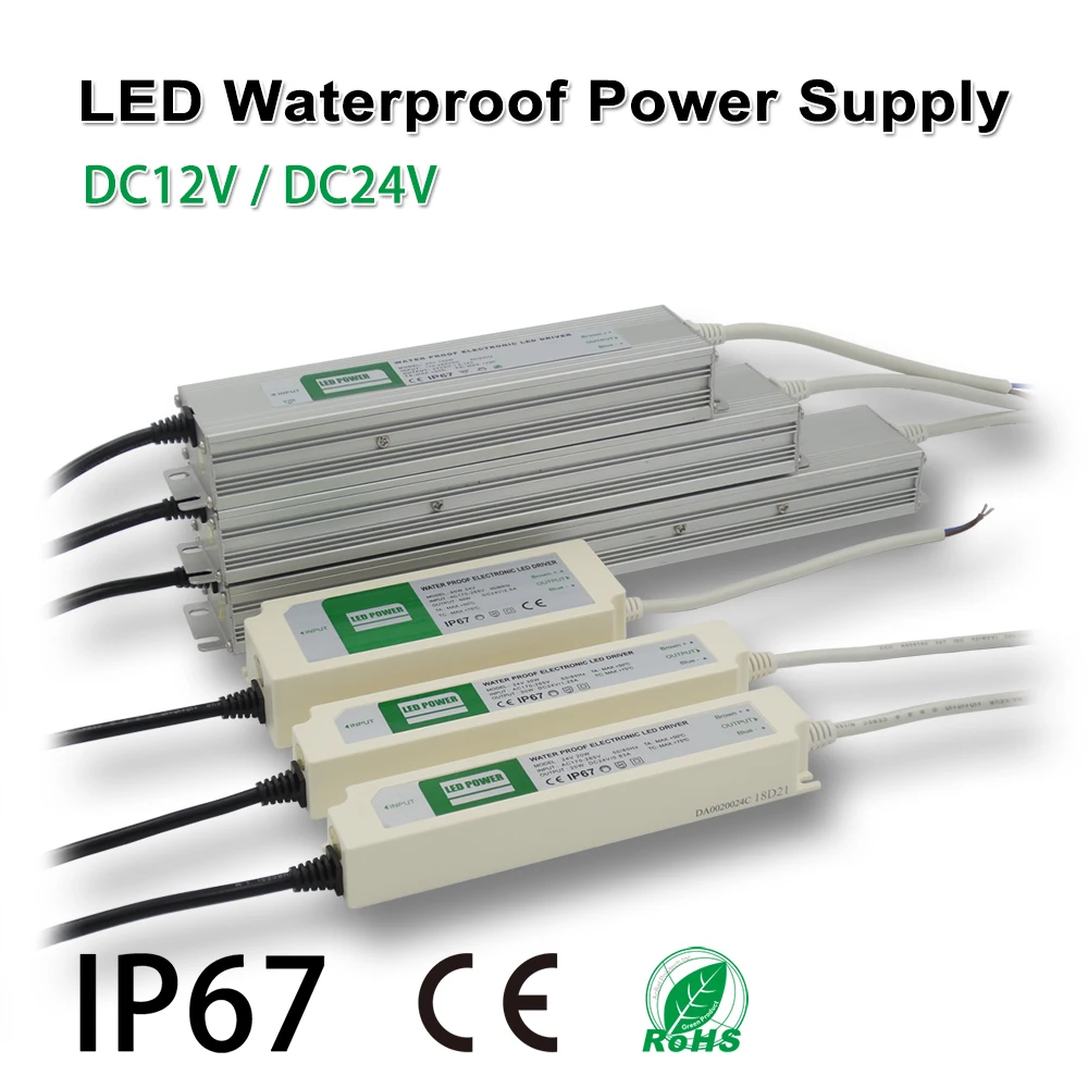 

LED Strip Waterproof Power Supply,IP67,DC12/24V,Drive,Adapter transformer,Indoor & Outdoor Use,for panel lights,Linear lighting