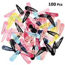 100 шт металлические милые заколки для волос защелкивающиеся зажимы универсальные яркие цвета разные цвета глянцевые водяные заколки