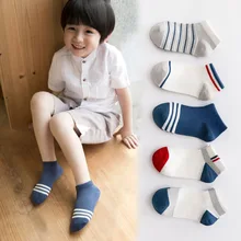 5 пар носков для маленьких мальчиков детские весенне-летние полосатые носки для девочек, детские школьные спортивные носки для маленьких девочек