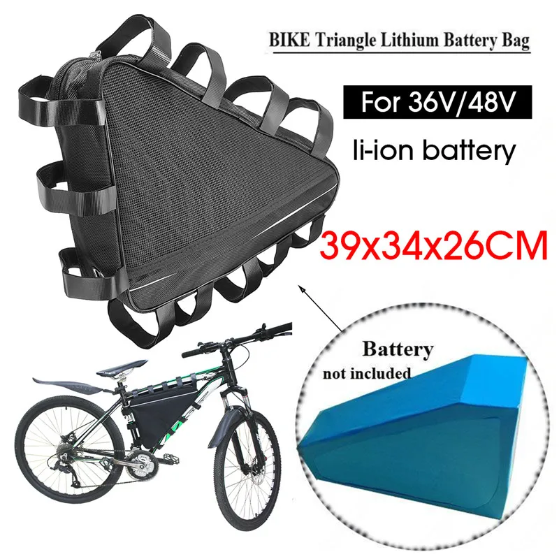 Cheap 36V 48V Mountain Bike Triangle Li-ion Battery Storage Bag Electric Bicycle Lithium Battery Bag Cover Road  Bike 1