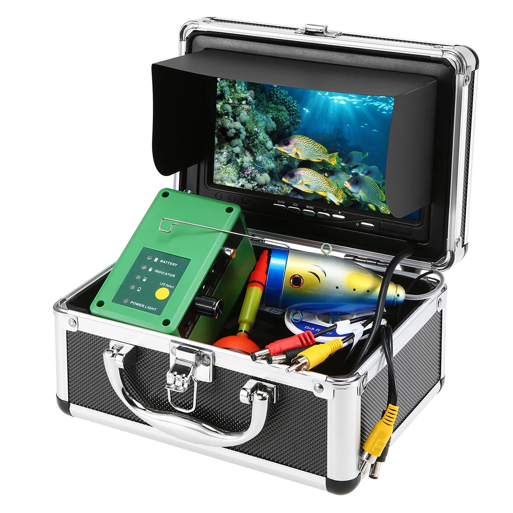 

Waterproof 7'' Portable Fish Finder 1000TVL TFT Monitor Underwater Ice Fishing Video Camera Kit 30PCS LEDs Night Vision