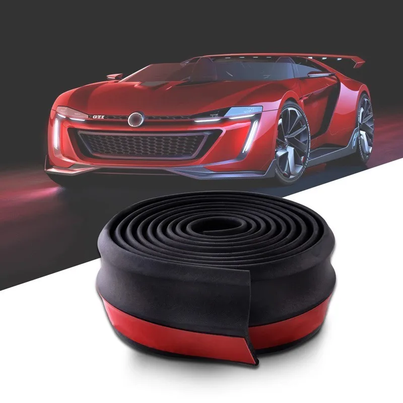 Мягкий черный бампер из углеродного волокна для автомобиля, ширина 60 мм, длина 2,5 м, внешний передний бампер для губ, комплект/Автомобильный бампер
