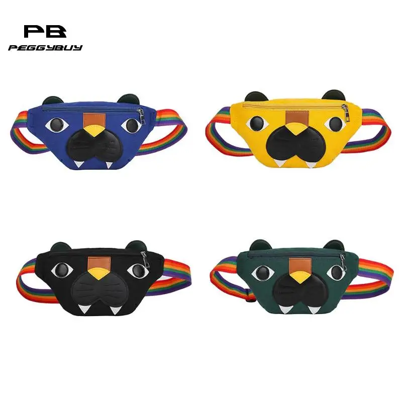 

Children Waist Belt Packs Kids Girls Fanny Bags Cartoon Animal Waist Bag Canvas Bum Fanny Pack For Women Girls Shoulder Bags New