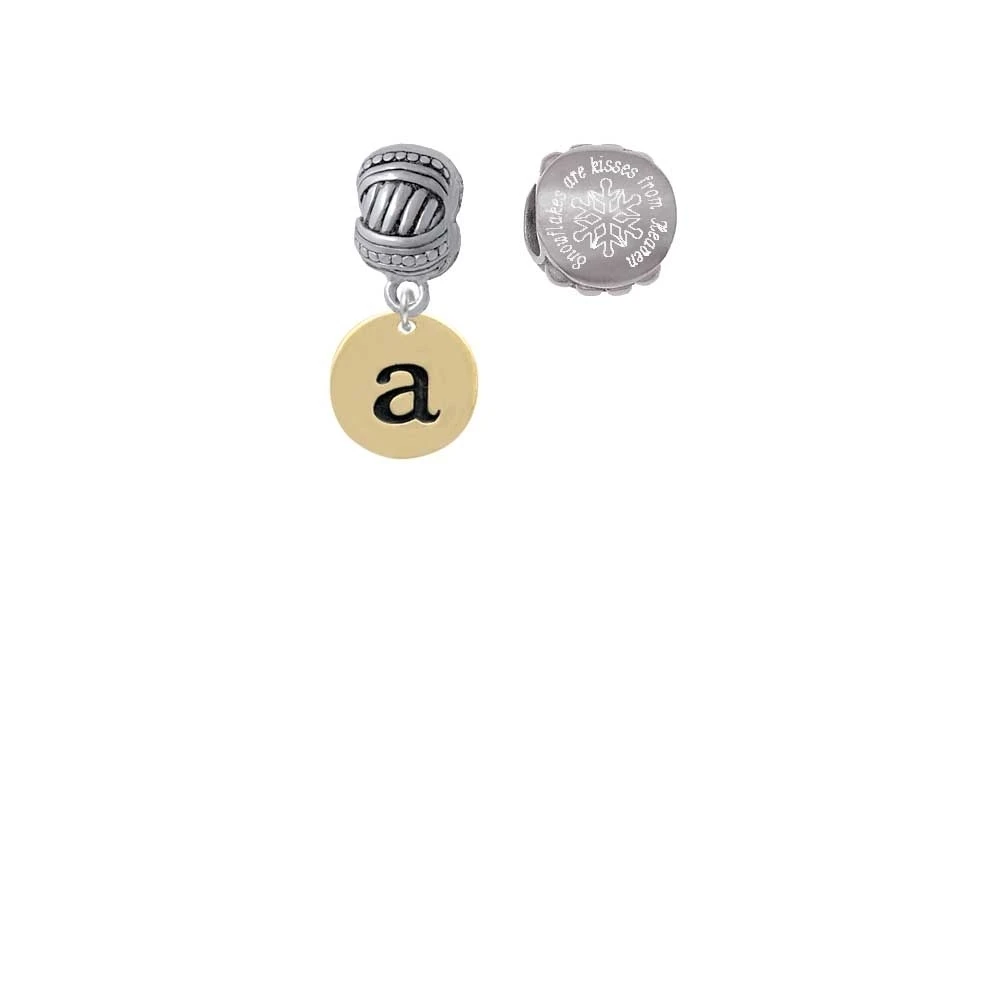 Диск Goldtone 1/2 ''Initial a Snowflakes are Kisses from Heaven Charm Beads (набор из 2)| |
