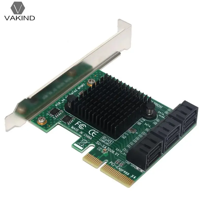 

SSU SA3006 PCI-E to 6 Port SATA 3.0 Controller Card Expansion Adapter Board