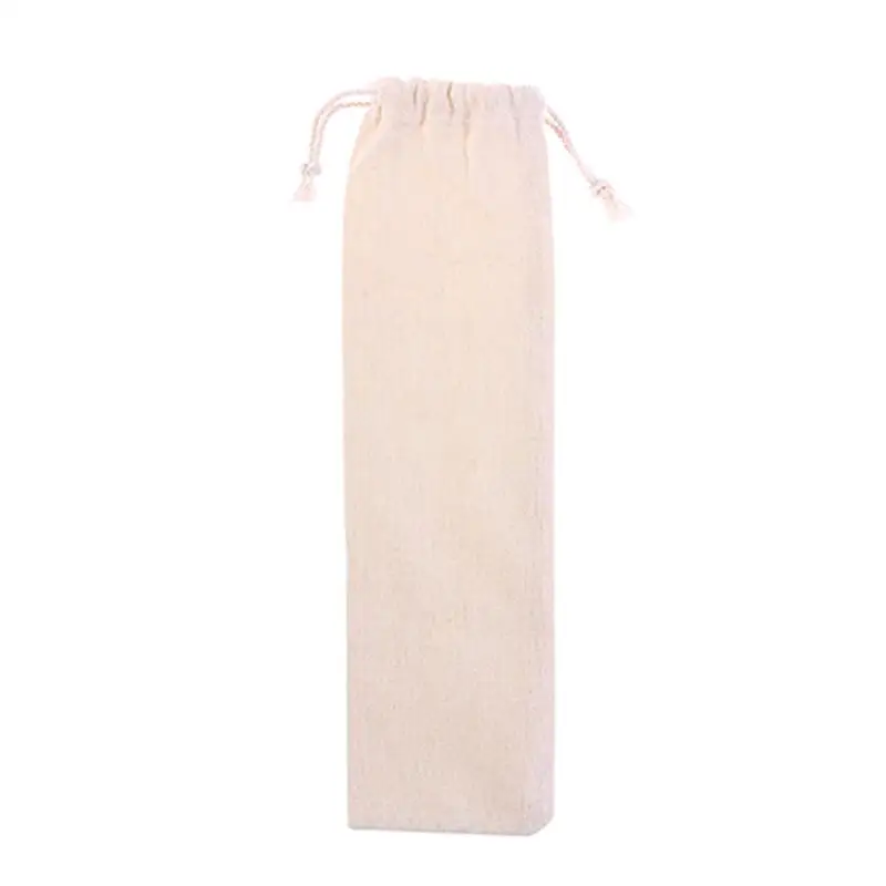 

1 Pc Cotton and Linen Pouch Bag Straw Carrying Case for Stainless Steel Drinking Straws Cutlery Fork Spoon Storage