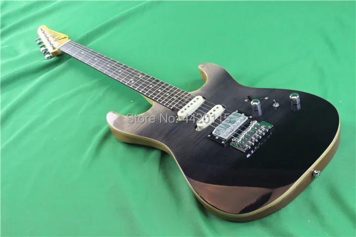

Hot sale Anderson electric guitar. handcrafted guitar.MINI switch pickups.tiger striped maple top. Mahogany body guitar.