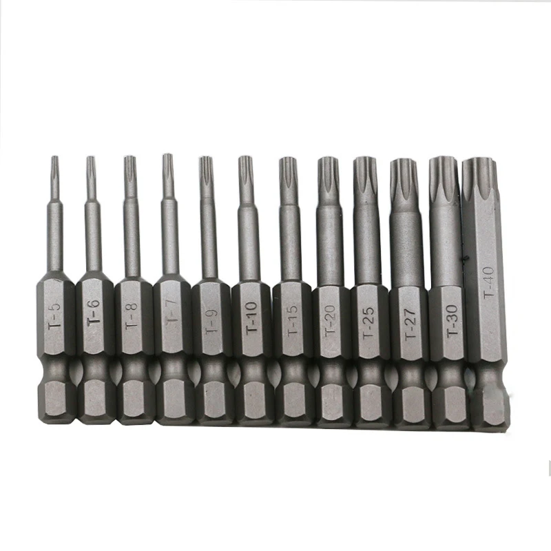 

12 Sets Hollow Perforated Hole In The Batch Plum Billet Die 1/4 Hexagonal Handle Chrome vanadium alloy steel