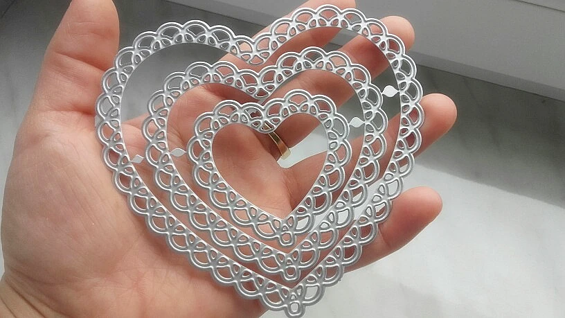 Lace Heart Shape Metal Stencil Embossing Cutting Dies 3D DIY Scrapbooking Craft Photo Invitation Ca - 32996438585