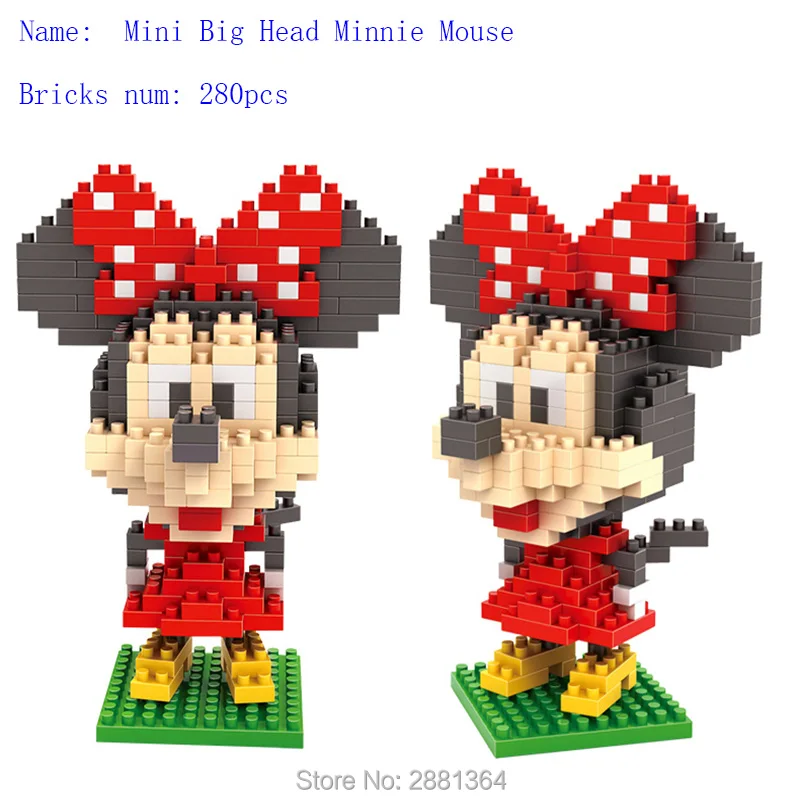 

LOZ 9414 Mini Big Head Minnie Mouse Figure Diamond Bricks Cartoon Doll Building Blocks Toys Christmas Birthday gift for Children