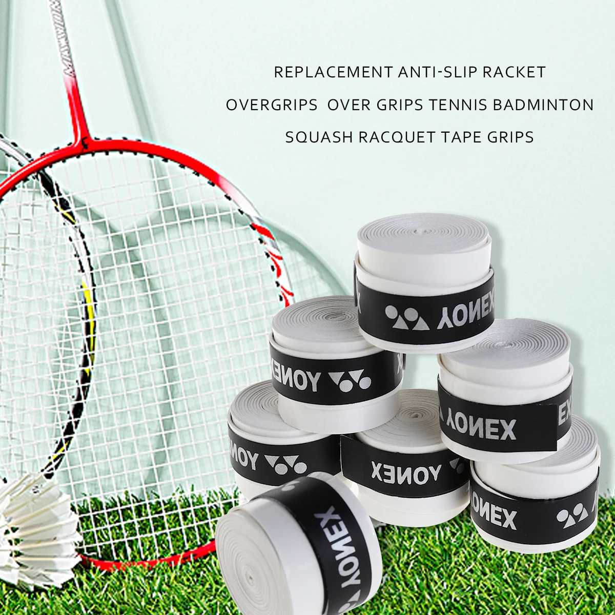 60 pcs استبدال المضادة للانزلاق مضرب Overgrips تنس الريشة اكثر من القبضات الاسكواش مضرب الشريط القبضات