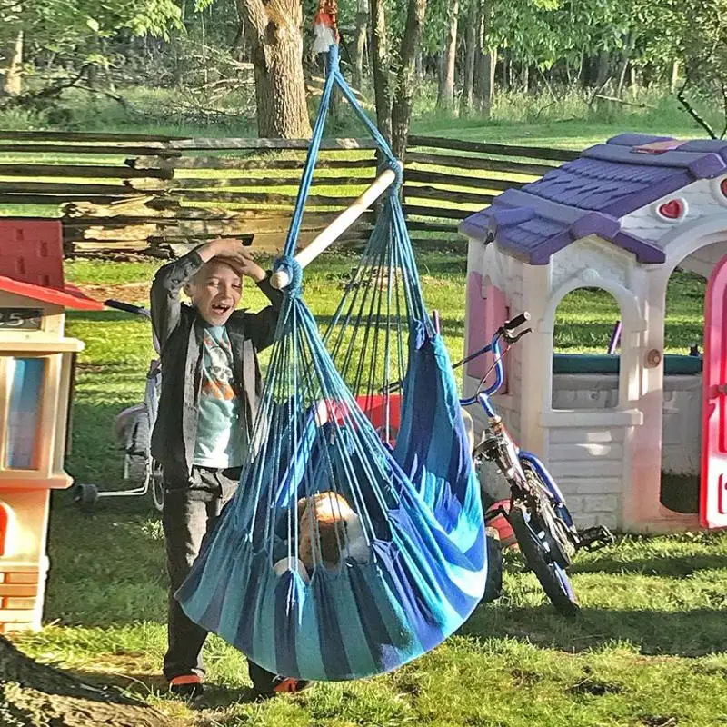 

2019 New Fashion Home Hammock Hanging Rope Chair Swing Chair Seat w/2 Pillows Polyester hanging chair Hammock swing
