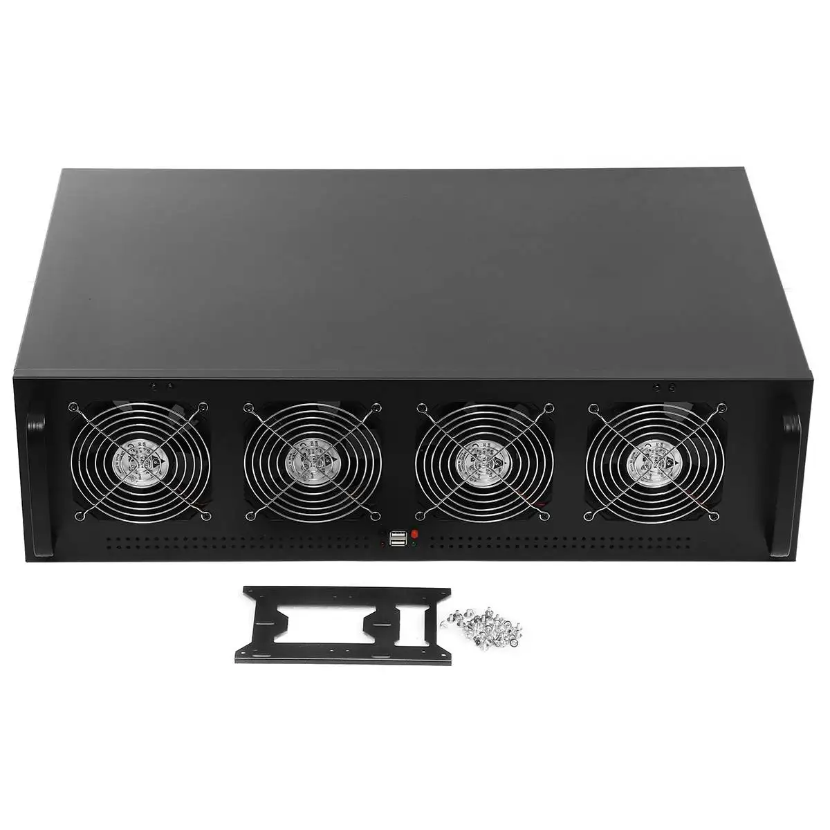 8 GPU 4 Fans BTC Miner Mining Crypto Coin Steel Mining Rig Frame Case For 8 GPU Graphics Card ETH BTC Ethereum Machine