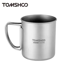 TOMSHOO, 300 мл, титановая чашка, для улицы, портативная, для кемпинга, пикника, чашка для воды, кружка, титановая чаша со складной ручкой