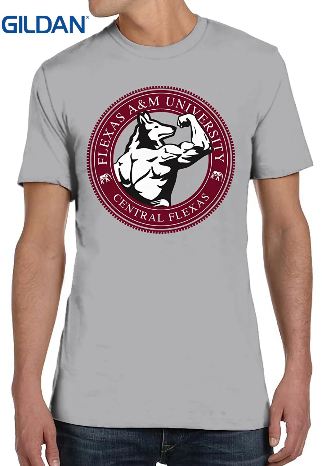 GILDAN 100% Cotton Straight O-neck Short Sleeve Bro Science Men's Flexas A&ampm University T-shirt | Мужская одежда