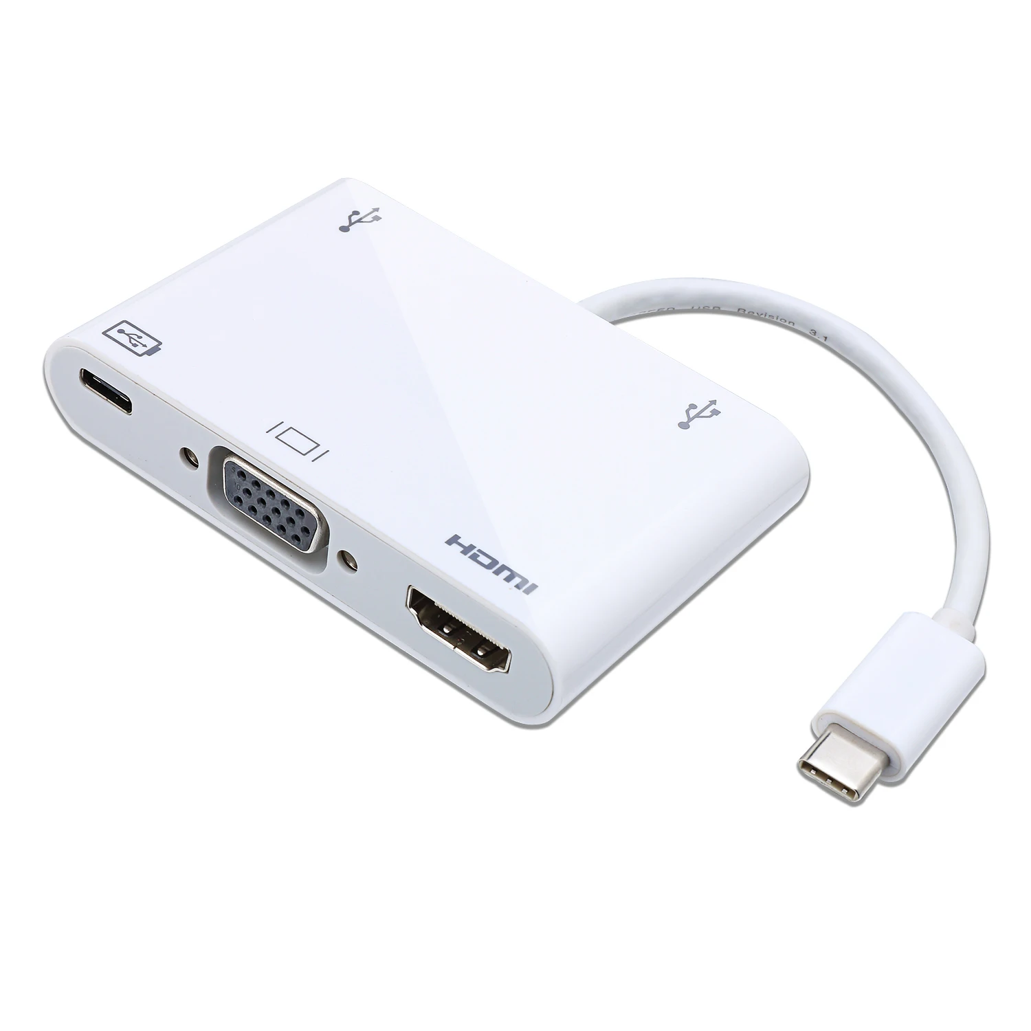 

Cablecc USB C Type C to HDMI VGA 3.5mm Audio Adapter 3 in 1 USB 3.1 USB-C Converter Cable for Laptop Macbook Google