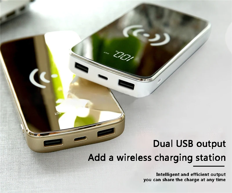 Hot sale of the latest large capacity 20000mAh fashion wireless charging mobile power charging treasure mobile phone charger Hot sale of the latest large capacity 20000mAh fashion wireless charging mobile power charging treasure mobile phone charger