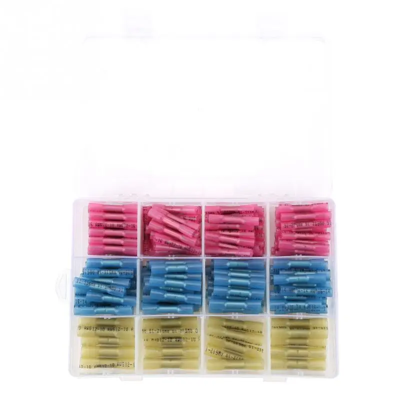 

200Pcs/lot Insulated Heat Shrink Butt Connectors Kit Waterproof Wire Terminal connector konektor Wholesale