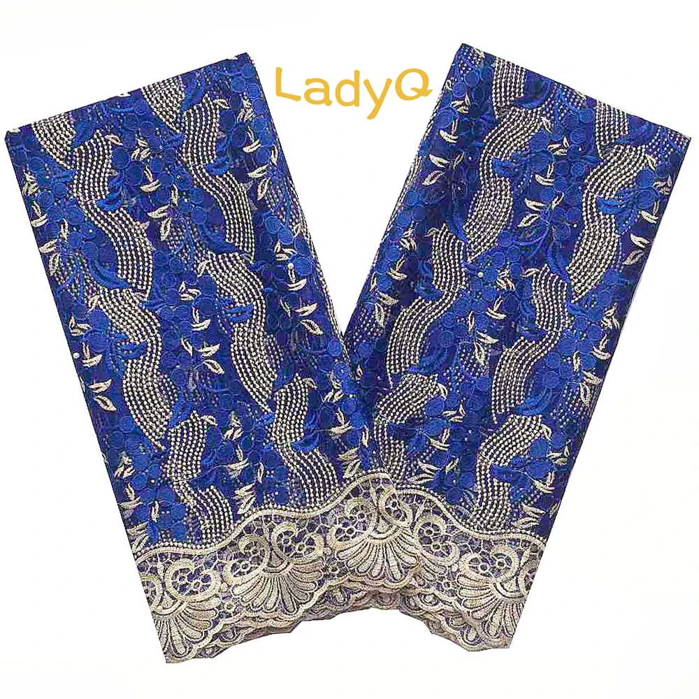 LadyQ королевский синий французский тюль кружевная ткань высокого качества