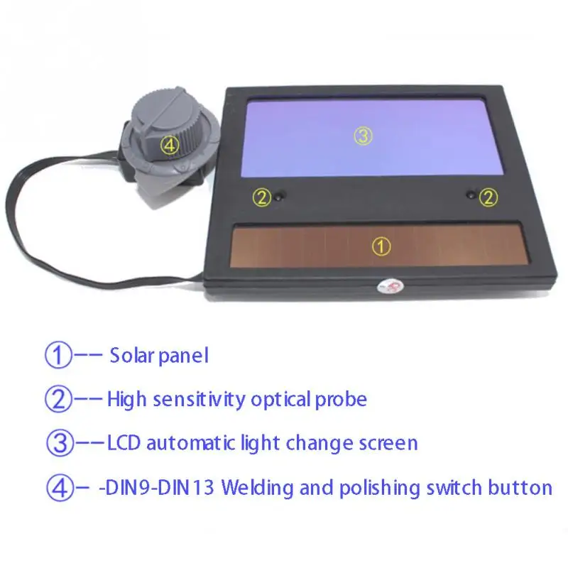 

Solar Battery Outside Control Auto Darkening/Shading Grinding Welding Helmet/Welder Goggles/Weld Mask's Filter/Lens