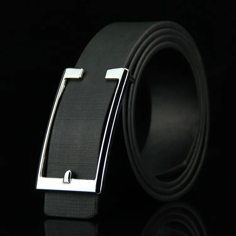 

New Fashion PU Leather Belt Men Women Casual U Letter Smooth Buckle Waist Strap Belts High Quality Bow Solid Automatic 5 Colors