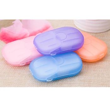 

40/20pcs Mini Washing Hand Bath Soap Disposable Slice Sheets Scented Foaming Box Paper Soap Travel Convenient TSLM2