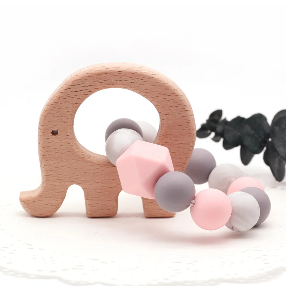 Деревянный детский браслет ювелирные изделия в форме животных прорезывание зубов детские игрушки бусины детская погремушка аксессуары для коляски игрушки