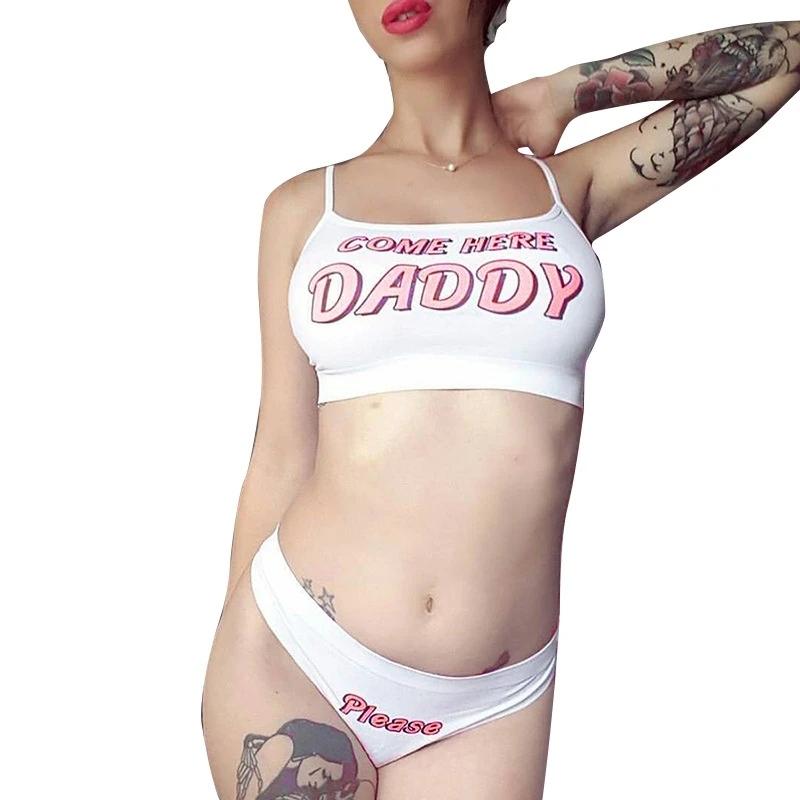 New DDLG Women Underwear Adult Baby Bra Abdl Daddy Girl Lover and Sissy  Cute Letter Print Breathable Sling T-Shirt +Sexy Panties - AliExpress  Mother & Kids