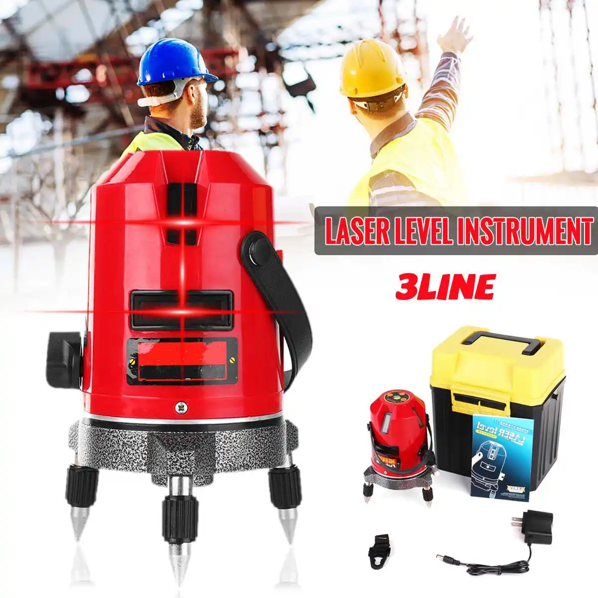 

3Lines 3Points Red Laser Level 360 Degree Portable Cross Line Rotary Self-leveling Measuring Instruments For Construction Tools