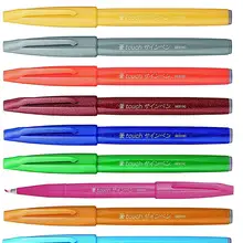 Pentel знак кисти Маркер ручки-гибкий наконечник ассорти цветов-упаковка 12