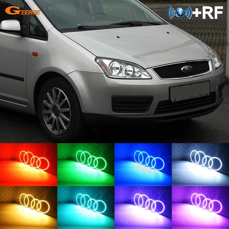 For Ford Focus C Max 2003 2004 2005 2006 2007 Halogen Headlight Rf For Ford Focus C Max 2003 2004 2005 2006 2007 Halogen Headlight Rf Bluetooth Controller Multi Color Rgb Led Angel Eyes Kit In Car Light Embly From