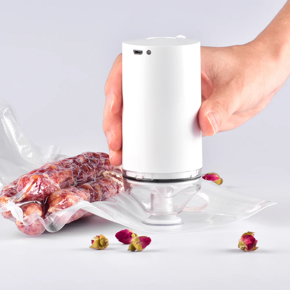 

Handheld Mini Vacuum Sealer Machine Cordless Food Sealer Machine USB Rechargeable Vacuum Packaging Machine with 10 Zipper Bags