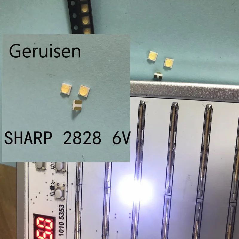 100 шт. светодиодная подсветка Высокая мощность LED 0 8 Вт 2828 6 в холодный белый 45LM