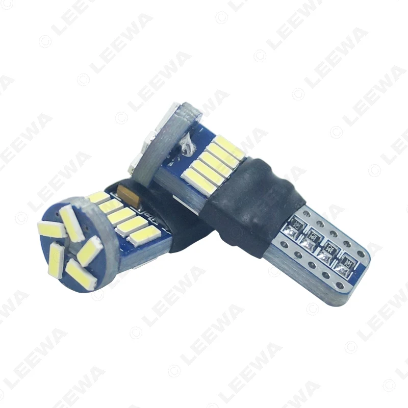 LEEWA 50 шт. DC12V ~ 16 в 6000 6500K белый 15SMD 4014 T10 клиновидный объектив СВЕТОДИОДНЫЙ