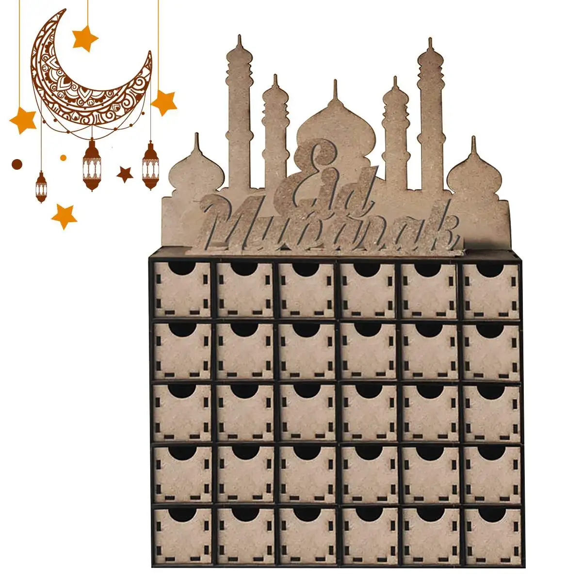 

1 PCS Countdown Board Eid Mubarak Muslim Islam Ramadan Days Date Notes Pad Plate Calendar MDF Ramadan Calendar
