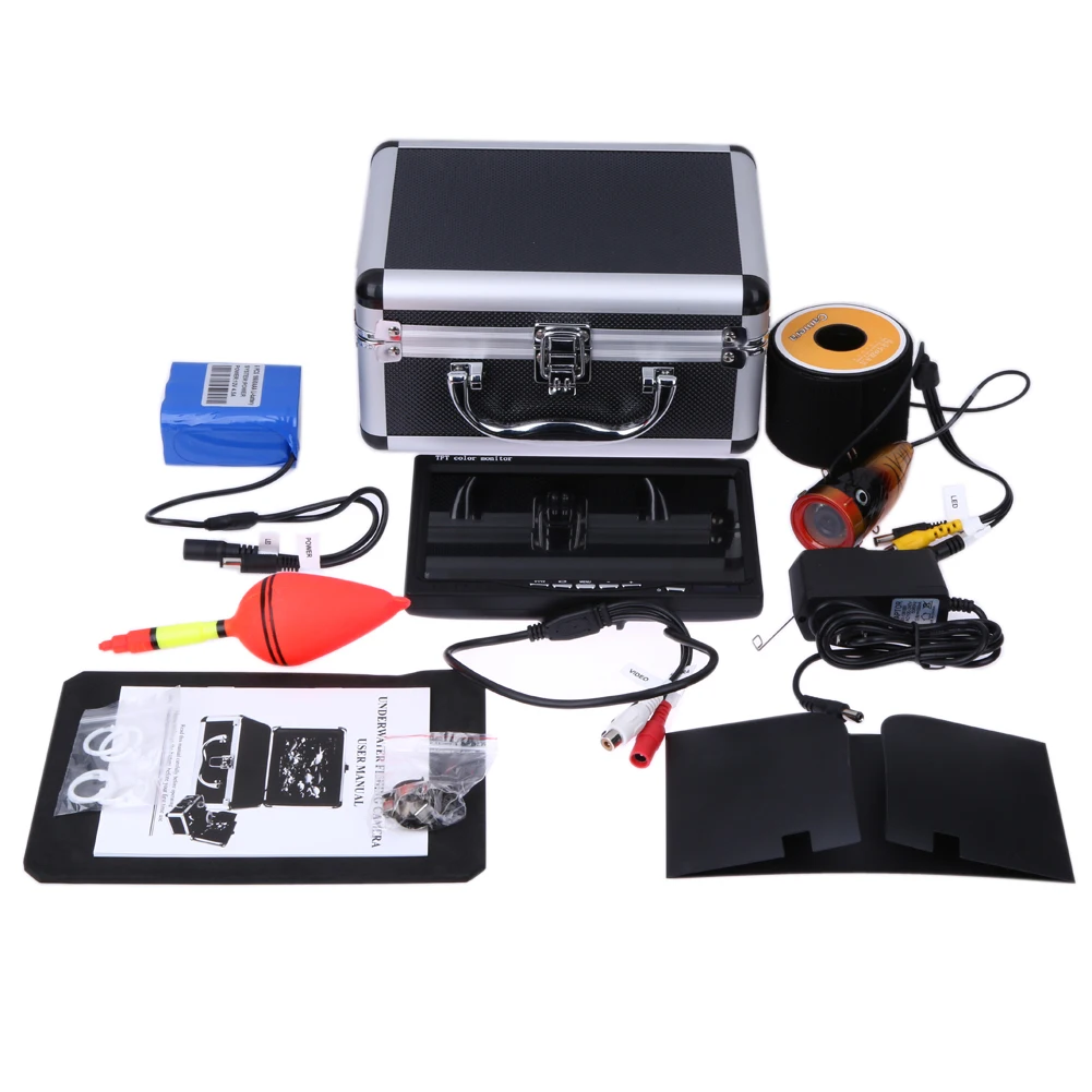 15 m المهنية صياد السمك 100VAC-240VAC DC12.6V تحت الماء الجليد الصيد كاميرا البحر عجلة فيديو صياد السمك ، 210 مللي متر * 150 مللي متر * 110 مللي متر