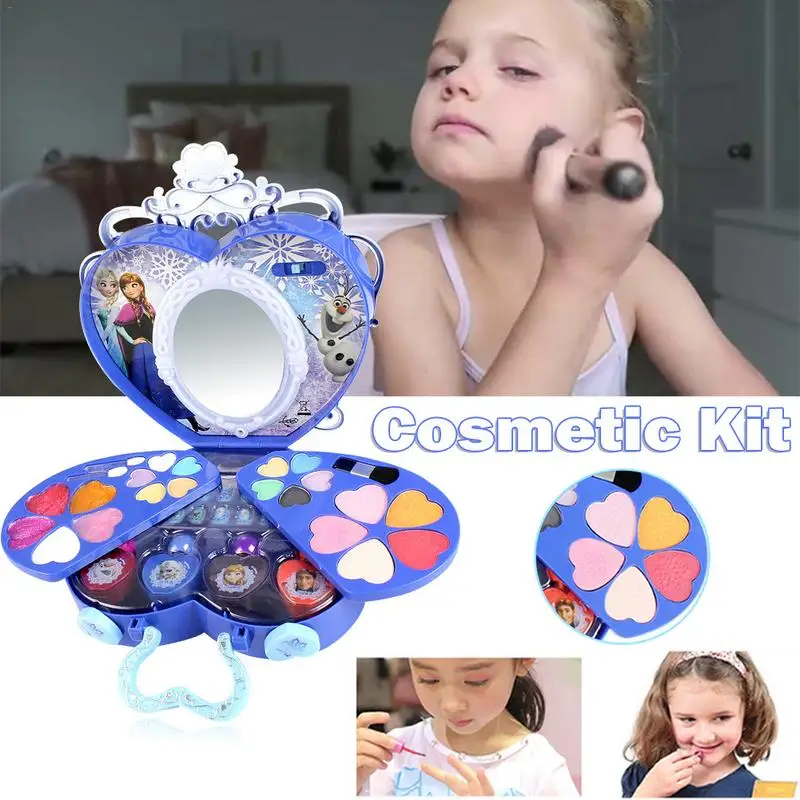 

MINOCOOL 39Pcs/set Makeup Set Cosmetic Kit Frozen Series for Girls Practice Make Up Toy Ornaments