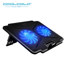 COOLCOLD 2 USB охлаждающая подставка для ноутбука с пятью регулируемыми углами охлаждающий вентилятор USB подставка с Led светильник для ноутбука 12-15,6''