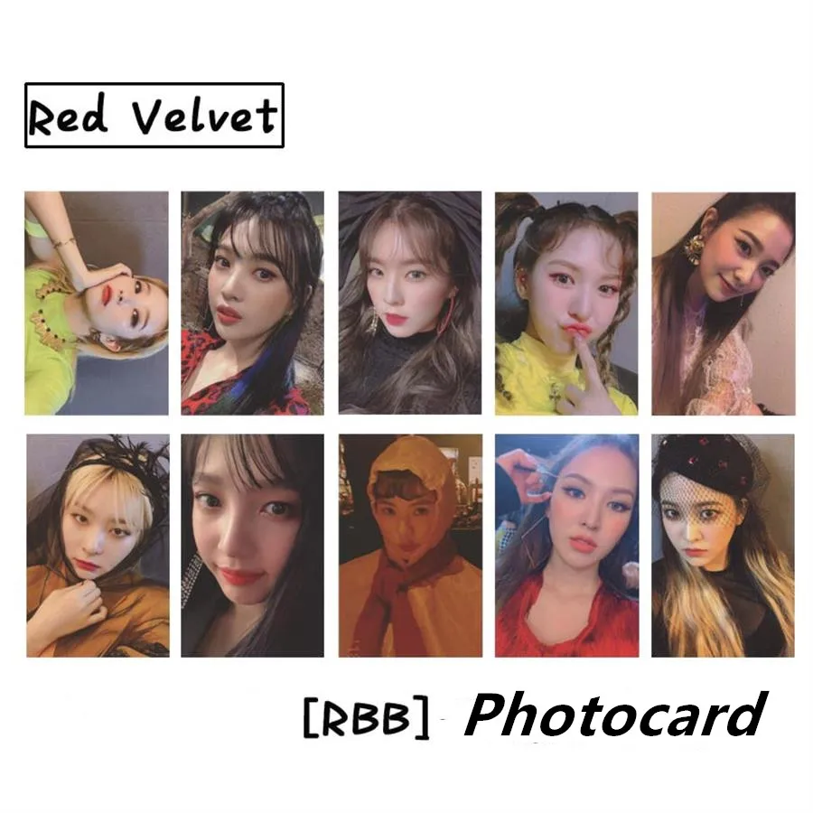 Kpop красный бархатный мини альбом RBB Paper Photo Cards коллективный автограф Photocard 10