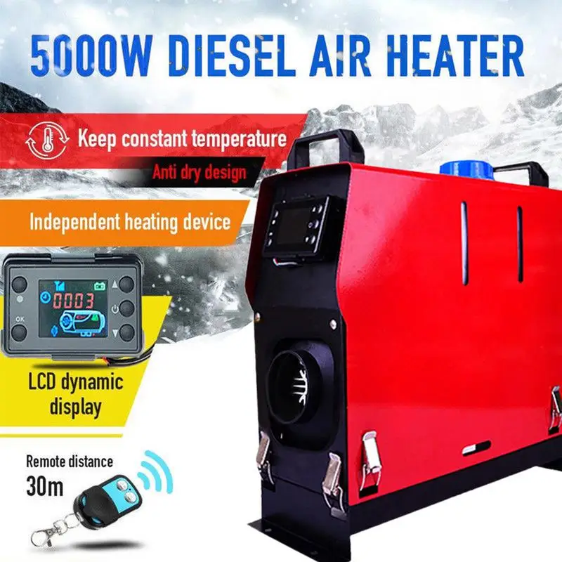 

12V 5000W Air Diesel Heater All-in-One Machine Single Hole LCD Monitor Heater Diesel Parking Warmer For Car Truck Bus Boats Hot