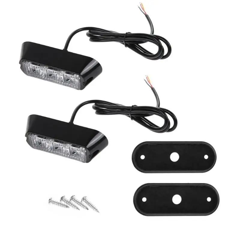 

2pcs Amber Strobe LED Flashing Lights Emergency Lighting Warning Light Work Lamp