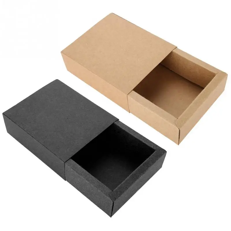 

5 Pcs Kraft Paper Drawer Boxes Paperboard Packing Box DIY Craft Gift Case earring wedding ring jewerly box