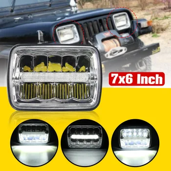 

Square LED Headlight 7X6 4X6 HI-LO Beam Replacement Headlamps for Jeep for Wrangler YJ Cherokee XJ Trucks 4x4 Led HeadLight